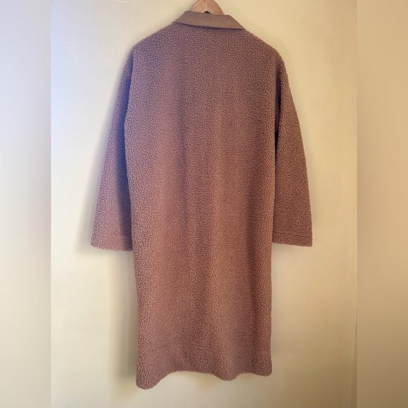 2/$20SHEIN Patched Pocket Drop Shoulder Teddy Coat Brown/Burnt Orange. Size SM - Picture 6 of 6